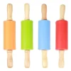 4 st mini kavel trähandtag non-stick silikonkavel för hemkök barn bakverktyg