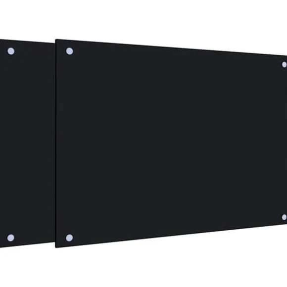 Stänkskydd i härdat glas 2-pack | Färg: Svart | Storlek: 70x50 cm