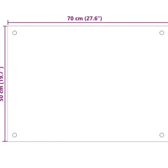 Stänkskydd i härdat glas 2-pack | Färg: Svart | Storlek: 70x50 cm