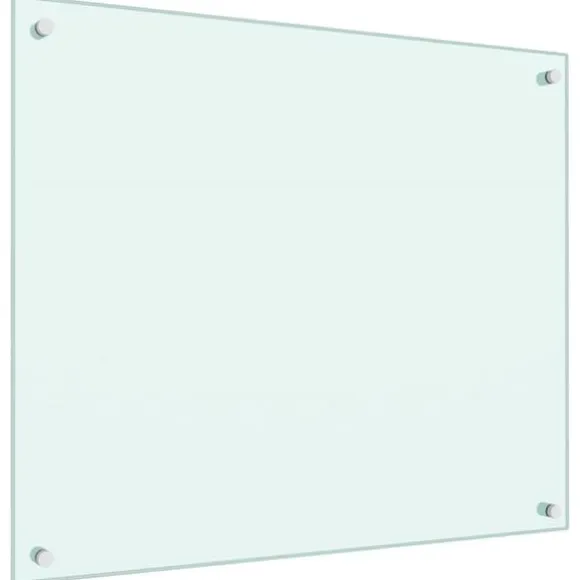Stänkskydd i härdat glas - Värmebeständigt och reptåligt | Färg: Vit | Storlek: 70x60 cm
