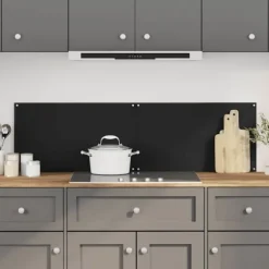 Stänkskydd 2-pack härdat glas - Praktiskt och dekorativt | Färg: Svart | Storlek: 70x40 cm