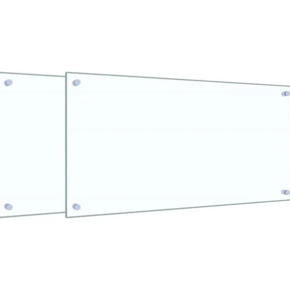 Stänkskydd 2 st transparent 80x40 cm härdat glas