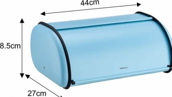 Stor brödlåda i stål 44cm mattblå KINGHOFF KH-1869