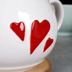 Stor porslinsmugg för att dricka te, örter, kaffe, choklad, värme XL
