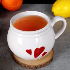 Stor porslinsmugg för att dricka te, örter, kaffe, choklad, värme XL