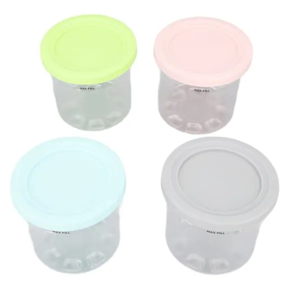 4 st. plastglassburkar, ersättning för Ninja NC299AMZ NC300s-serien Creami-glassmaskiner