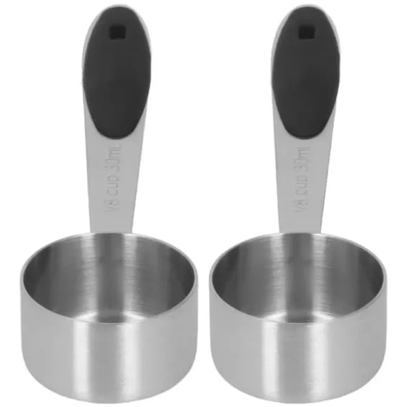 2 st rostfritt stål kaffemåttskopa 1/8 kopp 30 ml mätsked matsked för kaffebönor mjölkpulver te
