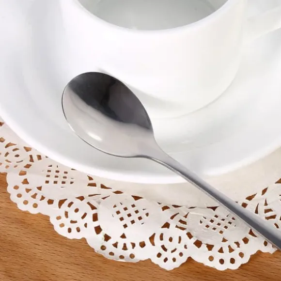 6 st rostfritt stål snygg långt handtag latte glass sundae kaffe soppsked teskedar nya