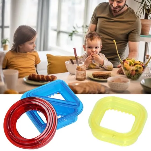 3st Sandwich Cutter Sealer Form Bröd DIY Form Frukost Mat Skärform för pojke flicka