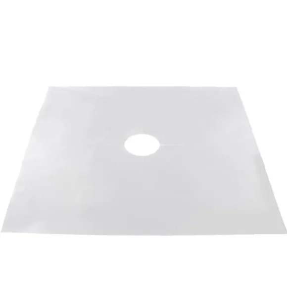 6 st/set återanvändbart skydd i glasfiber för gasspisar, skyddsmatta för köksredskap (silver)