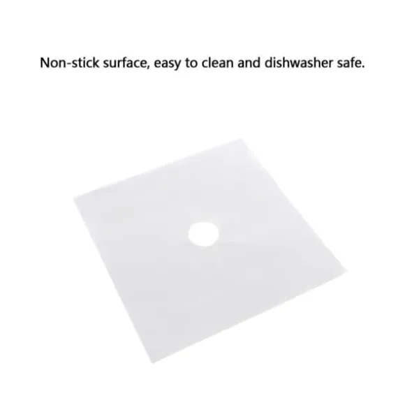 6 st/set återanvändbart skydd i glasfiber för gasspisar, skyddsmatta för köksredskap (silver)
