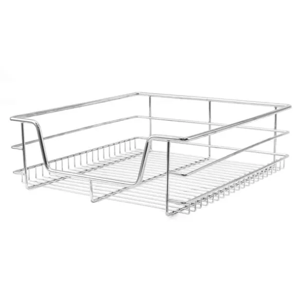 6 st Utdragbara Trådkorgar i Rostfritt Stål - 50 cm (B) med Mjuk Stängning För Skåp och Skafferier Kökslådor Förvaring 430 mm D x 397 mm B x 140 mm H | CDON