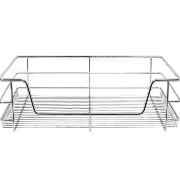 2 st Utdragbara Trådkorgar i Rostfritt Stål - 60 cm (B) med Mjuk Stängning För Skåp och Skafferier Kökslådor Förvaring 430 mm D x 497 mm B x 140 mm H | CDON