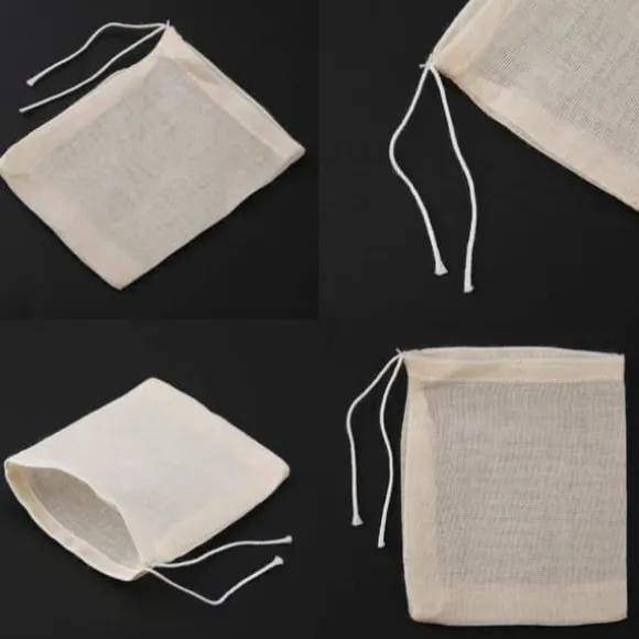 30 st. 10x15 cm, naturliga oblekta bomullspåsar för kryddor/örter/tepåsar, muslinpåsar för hushållsartiklar