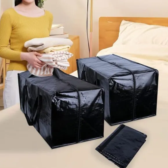 4 stycken flyttväska lådor flyttkartong åkpåse stor klädväska jumbopåse förvaring quilt handtag stammen