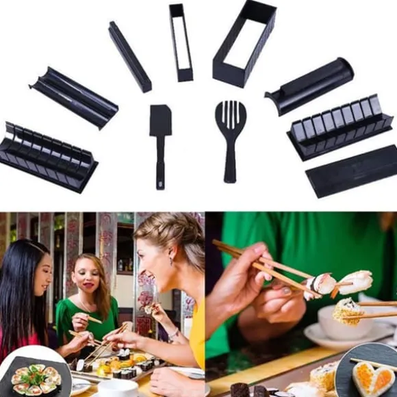 Sushi Mill - TD® - 10 stycken - DIY - ABS + PP - Svart