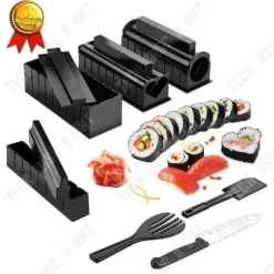 Sushitillbehör - TD® - Multifunktionellt verktyg - 11 delar - ABS - Svart