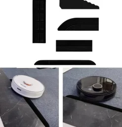 Svart tröskelramp för robotdammsugare (set om 4)