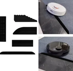 Svart tröskelramp för robotdammsugare (set om 4)