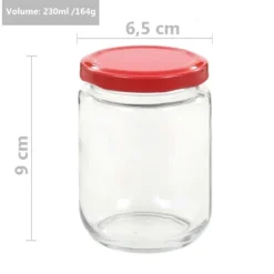 Syltburkar i glas med röda lock 96 st 230 ml - Kakburk - Kakburkar - Home & Living