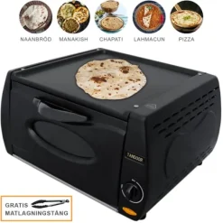 Tandoor Bänkugn Ugn Mini Pizza Chapati Roti Lahmacun Manakish Naan Brödmaskin Elektrisk Tandoori Takeaway Köksapparat Toppplatta Non-Stick Aluminium | CDON
