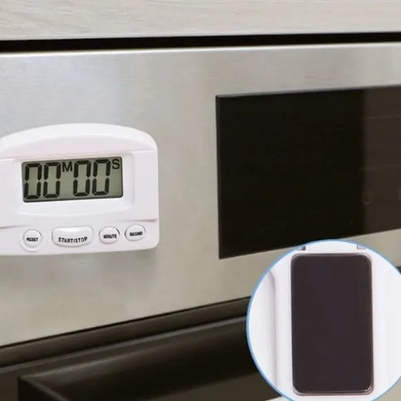 TD® elektronisk digital kökstimer - LCD Countdown Counter Alarm - Multifunktionell vit