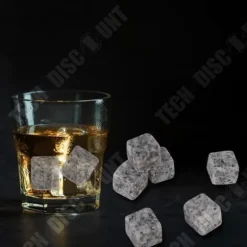 TD® 6 grå, svart och vit granit falska isbitar för whiskyformade iskuber Alternativ återanvändbar förvaringslösning