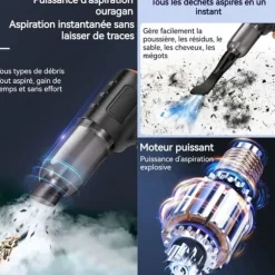 TD® handhållen bildammsugare sladdlös högsug 7,4V uppblåsbar blåstyp Kraftfull dammsugare
