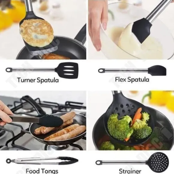 TD® köksredskap 8 delar set Premium värmebeständiga matlagningsverktyg