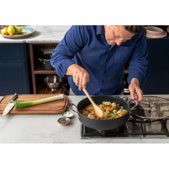 Tefal Jamie Oliver Cook's Classics HA-grytan med glaslock 30 cm/5,4 L, svart
