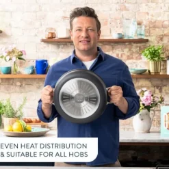Tefal Jamie Oliver Cook's Classics HA-grytan med glaslock 30 cm/5,4 L, svart