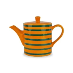 Teiera i stengods orange och grön 850ml