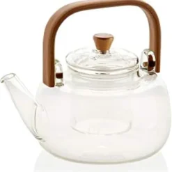 Tekanna - ANDREA HOUSE - Glas med bambuhandtag - 1L - Filter inkluderet - Til 3 til 4 personer