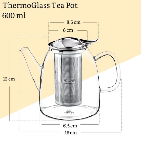 Tekanna termoglas Wilmax 600 ml