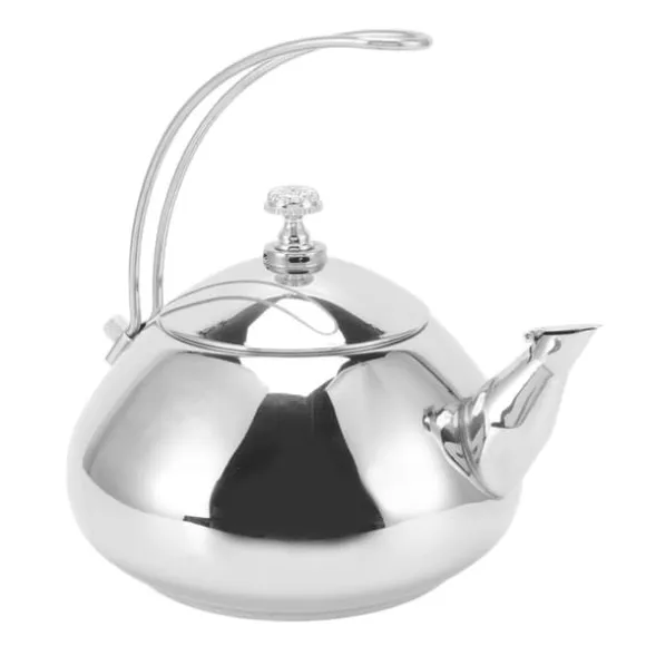 Tekokare med spishäll i rostfritt stål med avtagbar infusionsenhet - 1,5 l kapacitet, professionell design för hemköket