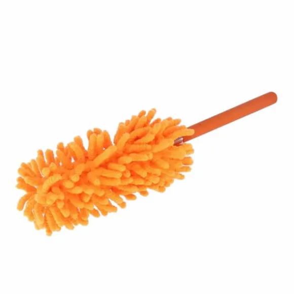 Teleskopisk Dammmvippa Avtagbar Tvättbar 72cm Chenille Dammborttagningsverktyg För Hemstädning Orange
