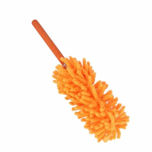 Teleskopisk Dammmvippa Avtagbar Tvättbar 72cm Chenille Dammborttagningsverktyg För Hemstädning Orange