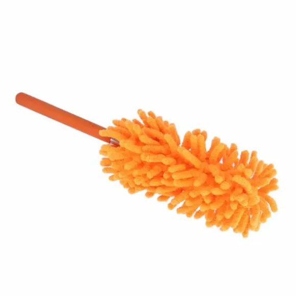 Teleskopisk Dammmvippa Avtagbar Tvättbar 72cm Chenille Dammborttagningsverktyg För Hemstädning Orange