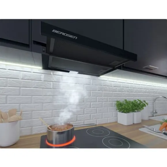 Teleskopisk köksfläkt 50cm svart BT-238