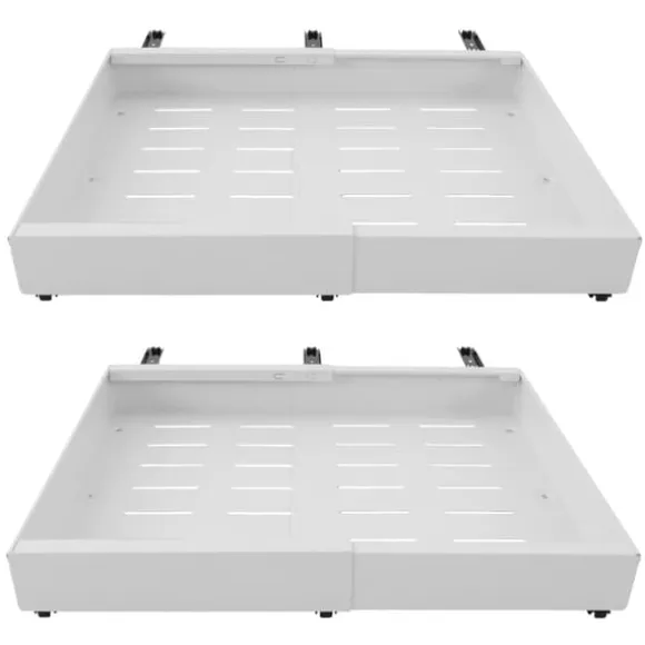 Teleskopisk låda, modern design, justerbar längd 32-52 cm,2Pcs Vit