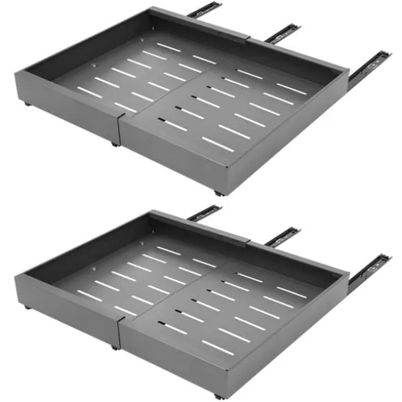 Teleskopisk låda, modern design, justerbar längd 32-52 cm,2Pcs Grå