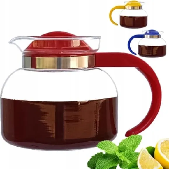 TERMISIL GLASKANNA 1,3L FÖR KAFFE, TE, ÖRTER, KAYA, VÄRMETÅLIG, POLSK