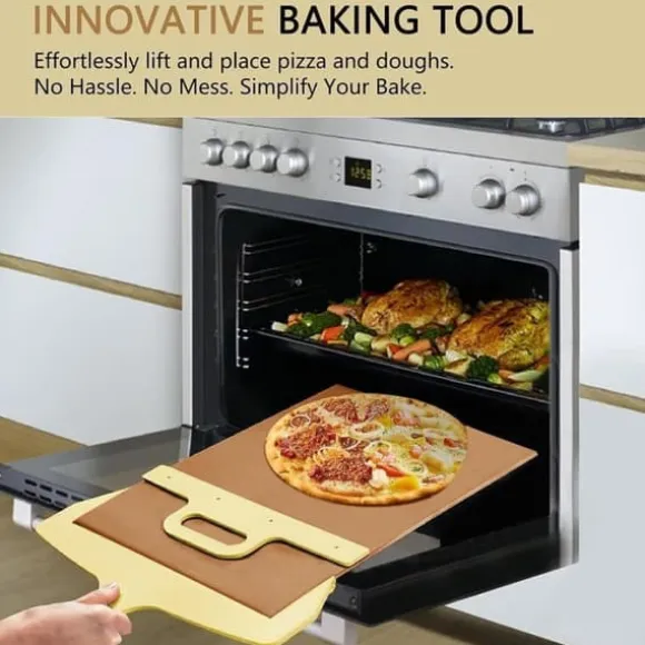 The Art of Pizza - Den perfekta pizzaspaden, glidande pizzaskal Non-stick pizzaöverföringsskyffel i trä, glidande pizzaskal (52,5*35 cm)