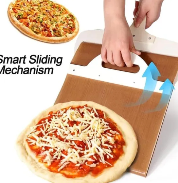 The Art of Pizza - Den perfekta pizzaspaden, glidande pizzaskal Non-stick pizzaöverföringsskyffel i trä, glidande pizzaskal (52,5*35 cm)