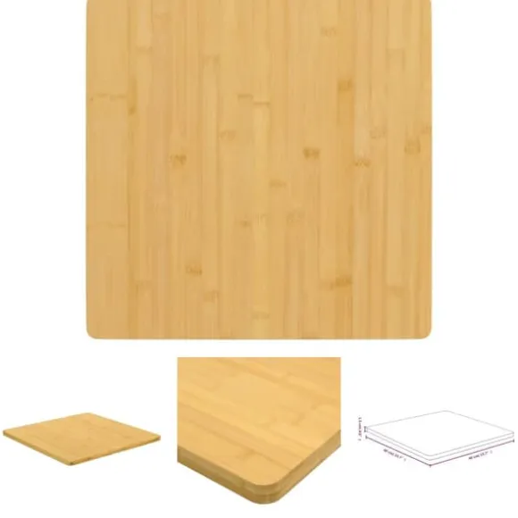 The Living Store Bordsskiva 40x40x1,5 cm bambu - Bordsskivor
