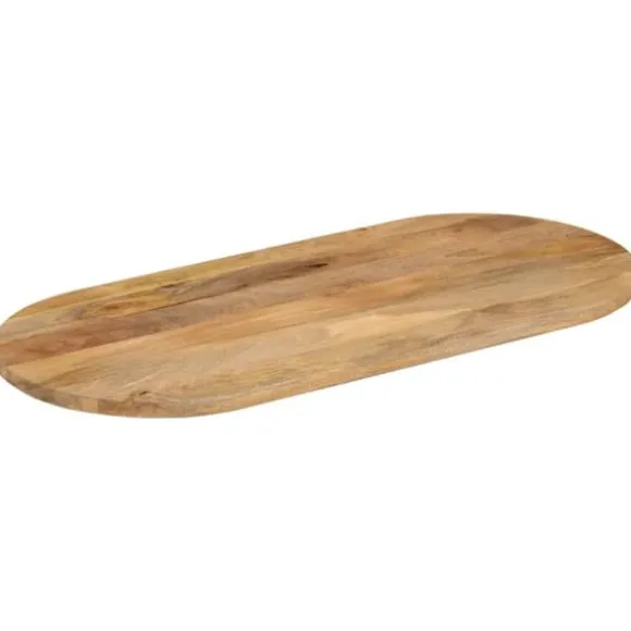 The Living Store Bordsskiva 90x40x3,8 cm oval massivt mangoträ - Bordsskivor