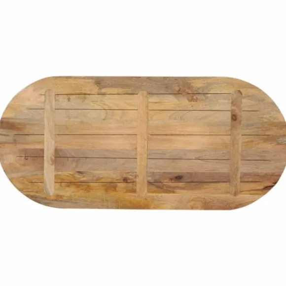 The Living Store Bordsskiva 90x40x3,8 cm oval massivt mangoträ - Bordsskivor