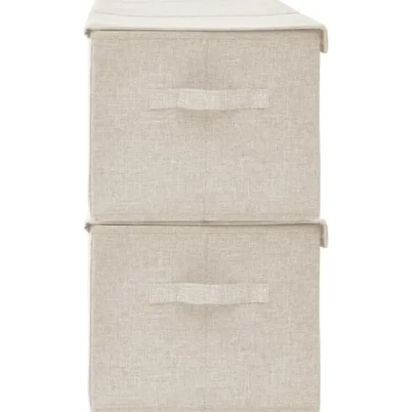 The Living Store Förvaringslåda 2 st tyg 50x30x25 cm gräddvit - Förvaringslådor