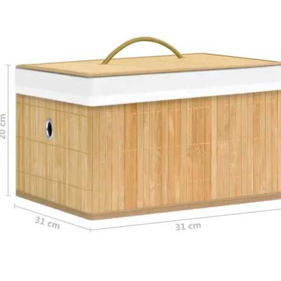The Living Store Förvaringslådor bambu 4 st - Förvaringslådor