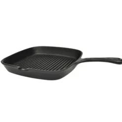 The Living Store Gjutjärnspanna grill 24 x 23 cm - Bordsgrillar & grillpannor